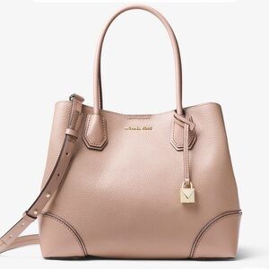 MICHAEL KORS MERCER GALATY MEDIUM-SIZED TOTE BAG IN BLUSHED PINK